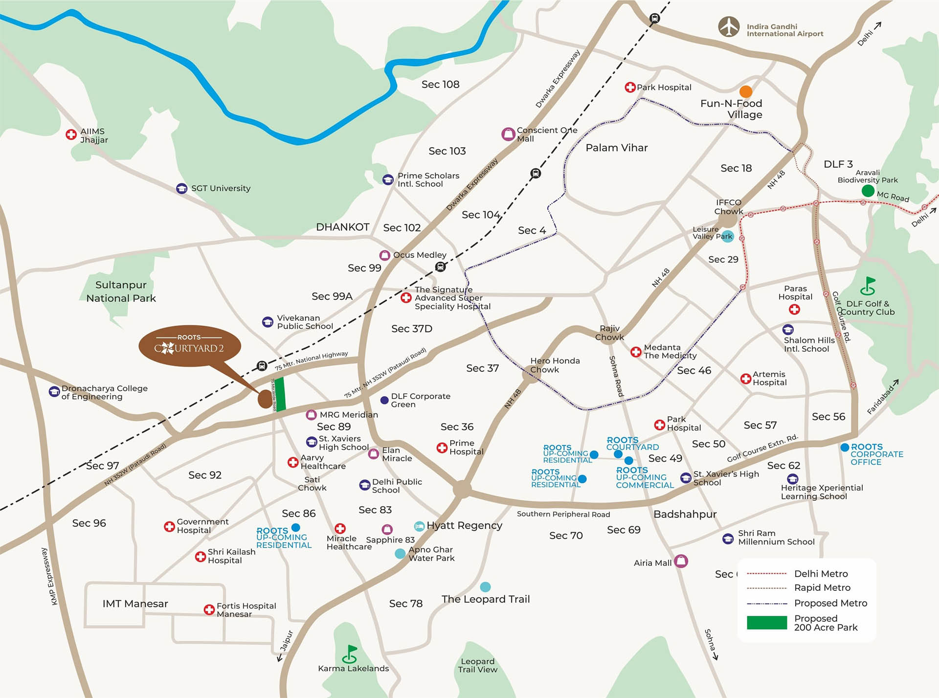 Residential Plots in Gurgaon Location Map